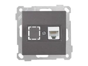 Розетка компьютерная 1xRJ45 (Cat5e) дымчатая, ELITRA, MUTLUSAN