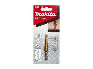 Сверло по металлу шестигр. 12.0х HSS TIN ступенчатое, прямой желобок MAKITA