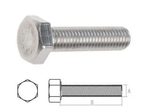 Болт М10х60 шестигр., нерж.сталь (А2), DIN 933 (50 шт в уп.) (STARFIX)