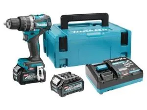 Аккум. ударная дрель-шуруповерт MAKITA HP002GD201 в кейсе (40.0 В, 2 акк., 2.5 А/ч Li-Ion, 2 скор., 65 Нм, шурупы до 13 мм, сверление в металле до 13 