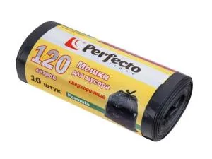 Мешки для мусора сверхпрочные Formula, 120 л, 10 шт., PERFECTO LINEA (отличаются сверхпрочностью, подходят для мусорных контейнеров.)