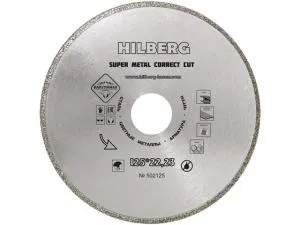 Алмазный круг 125х22 мм по металлу Super Metal Correct Cut HILBERG (Назначение: сталь, цветные металлы, арматура, чугун.  Толщина режущей кромки 1,5 м