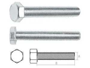 Болт М12х50 мм шестигр., цинк, кл.пр. 8.8, DIN 933 (5 кг) STARFIX