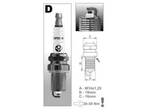 Свеча зажигания BRISK DR17YC (Цена в прайсе за 1 свечу. Упаковка - в блистере по 4 шт.)