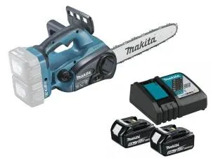 Аккум. пила цепная MAKITA LXT DUC 302 Z шина 30 см (12"), 3/8, 1.1 мм + АКЦИЯ (2 аккумулятора, ЗУ) (18+18 В, 2 акк., 5.0 А/ч, Li-Ion, зар. DC18RC)