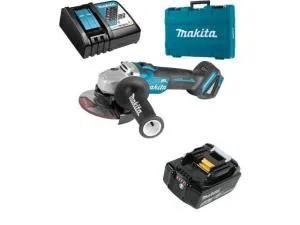 Аккум. углошлифмашина MAKITA LXT DGA 504 RT в чем. (18.0 В, 1 акк., 5.0 А/ч, Li-Ion, диск 125х22.0 мм, вибро, ЗУ)