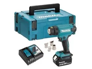 Аккум. термовоздуходувка Makita LXT 18В в кейсе (18В, 550 град, 2 скорости,6 режимов, кейс MakPac ,насадки 5.0Ач х1,з/у)